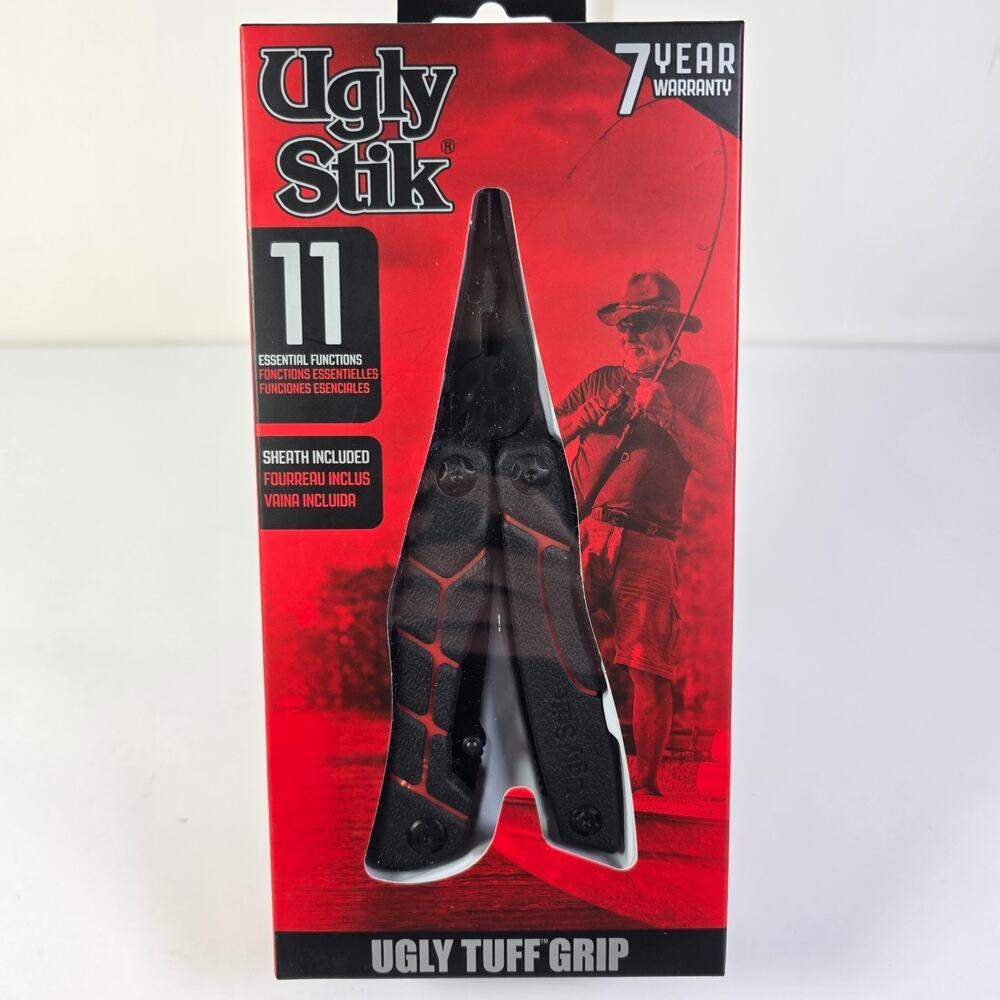 Ugly Stik Tuff Multitool Knife Plier Fishing Tool 11 in 1 Fishing W/ Sheath New